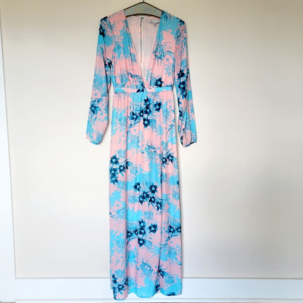 Lovers + Friends Tropical Flower Maxi Dress with Front Slit